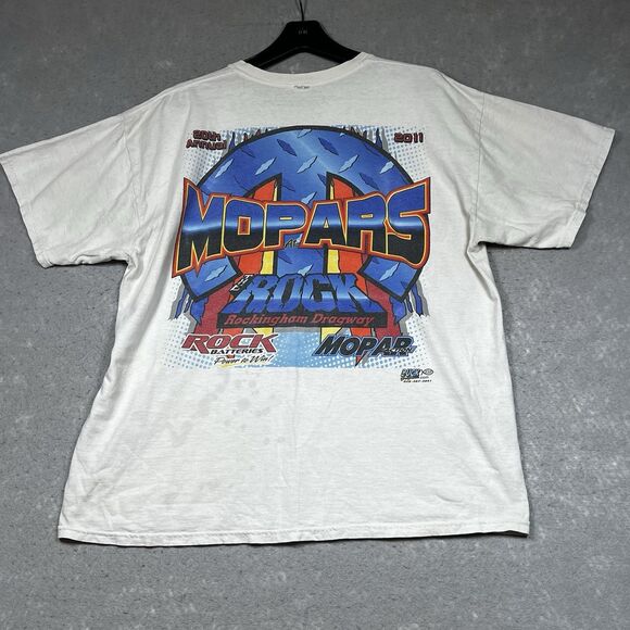 Vintage Mopar Shirt Mens Size XL White Rock Rockingham Dragway Raceway Park - Picture 7 of 12